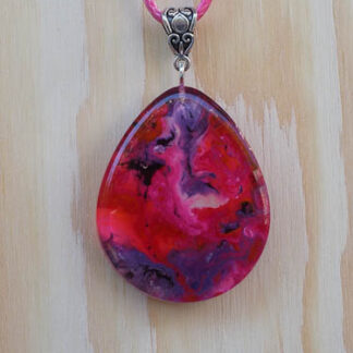 Rosy Pink and Purple Teardrop Pendant