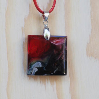 Square resin pendant
