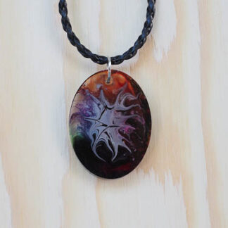Colourful Oval Resin Pendant
