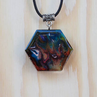 Colourful hexagon pendant