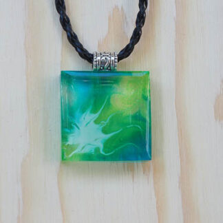 Blue and Green fluoro resin pendant