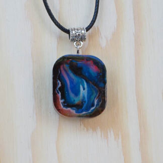 Vibrant square shape resin pendant