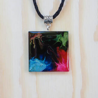 4 Corner colour square shape pendant