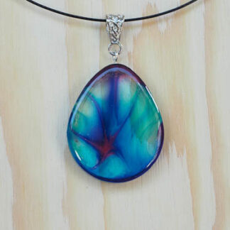 Vibrant blue and purple teardrop pendant