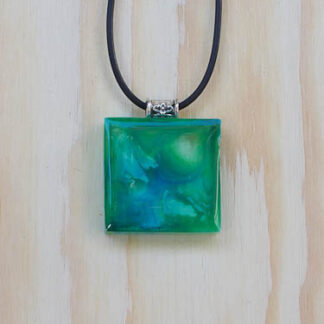 Blue and green black light pendant